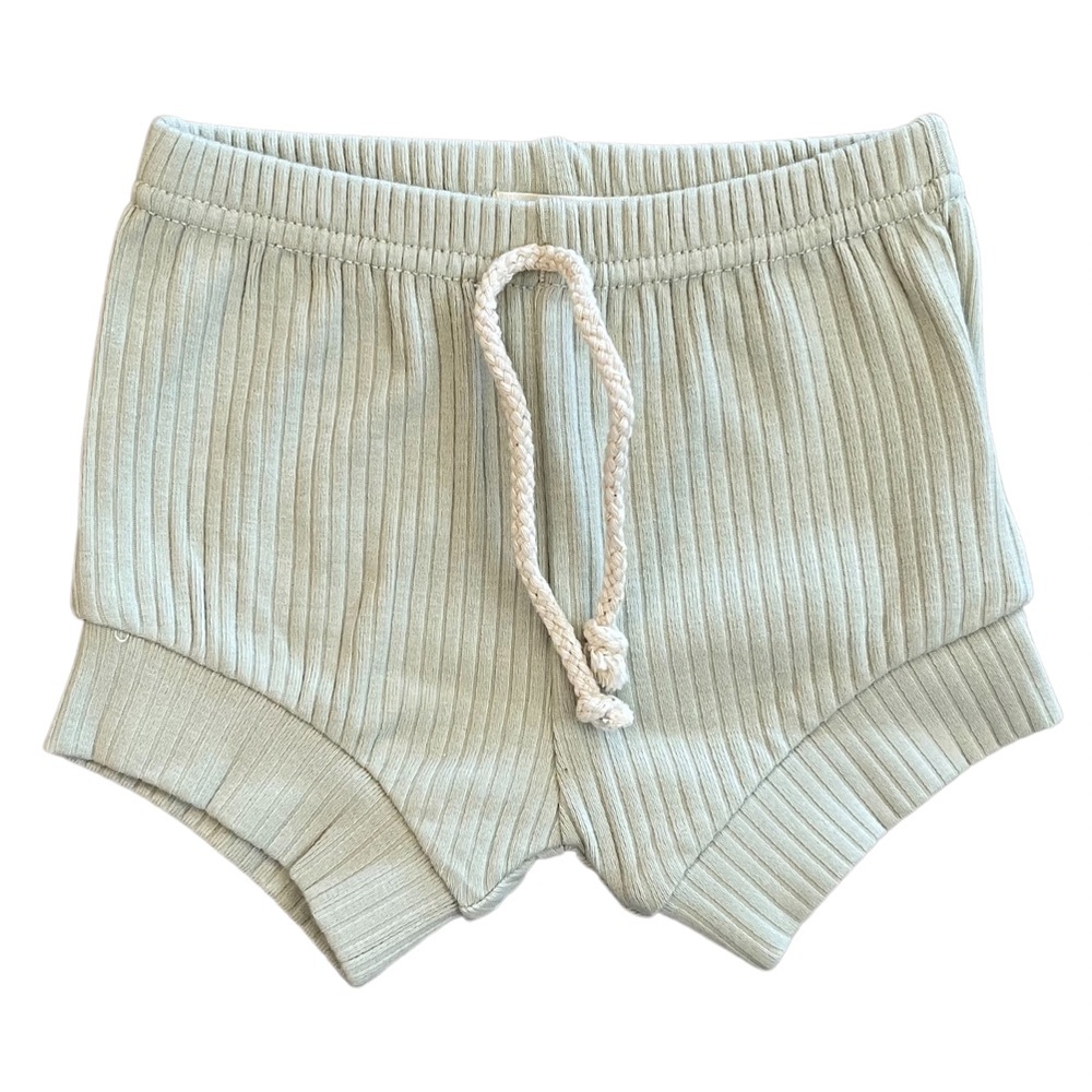 PISTACHIO | Ribbed organic baby toddler shorties